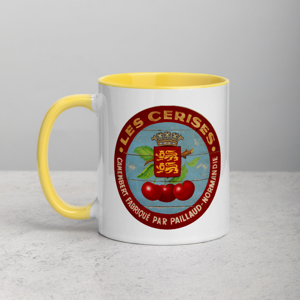 Cherries with red border Mug with Color Inside