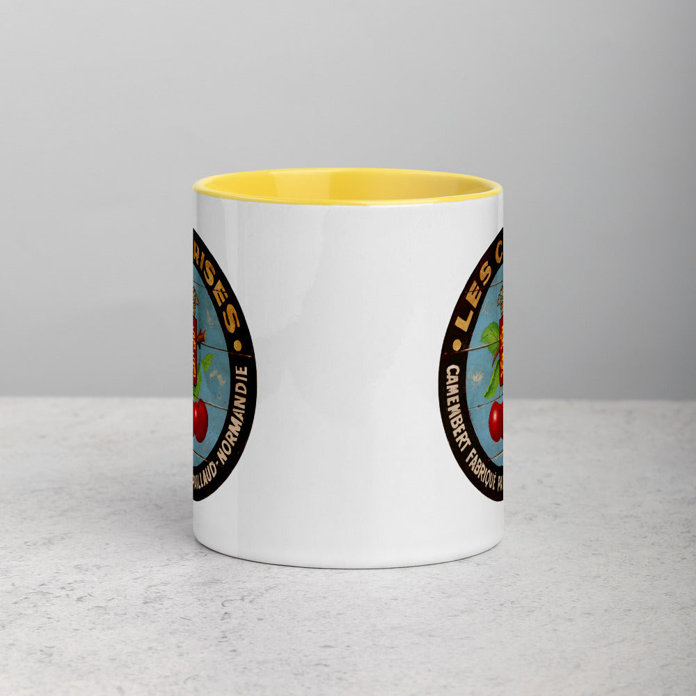 Red Cherries with black border Mug with Color Inside