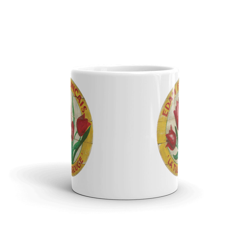 Red Tulip White Glossy Mug