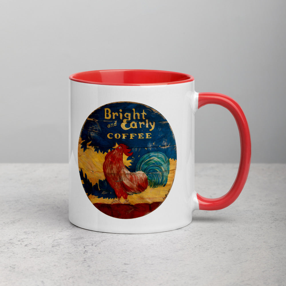 Bright & Early Rooster Mug with Color Inside