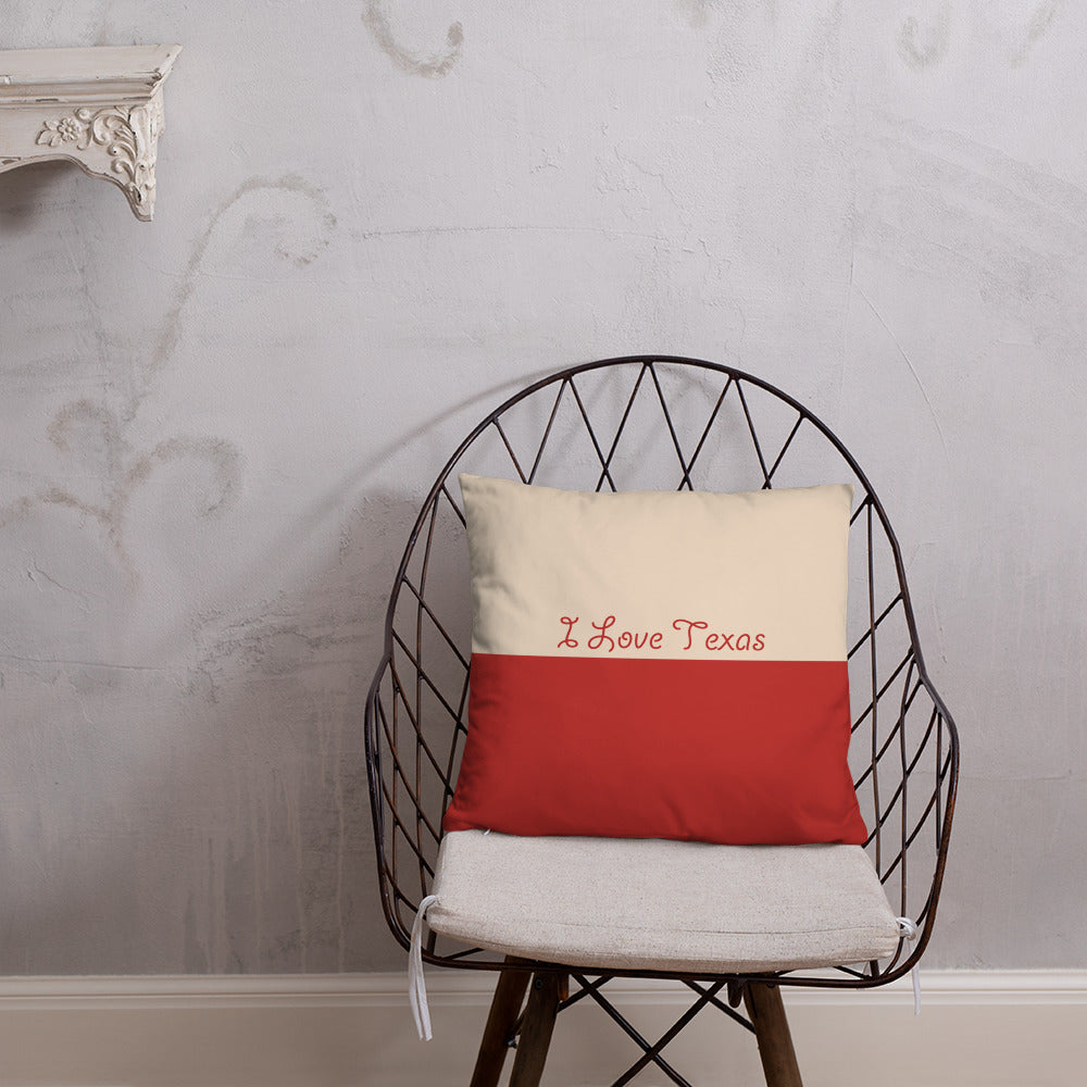 Texas Throw Pillow on Red 18 x 18