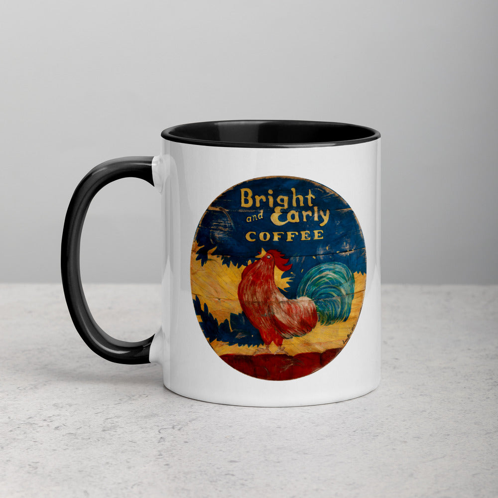 Bright & Early Rooster Mug with Color Inside