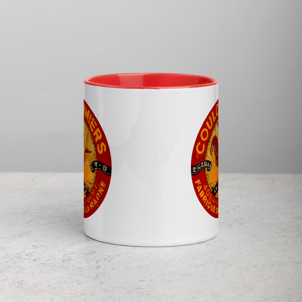 Red and Yellow Rooster Mug with Color Inside