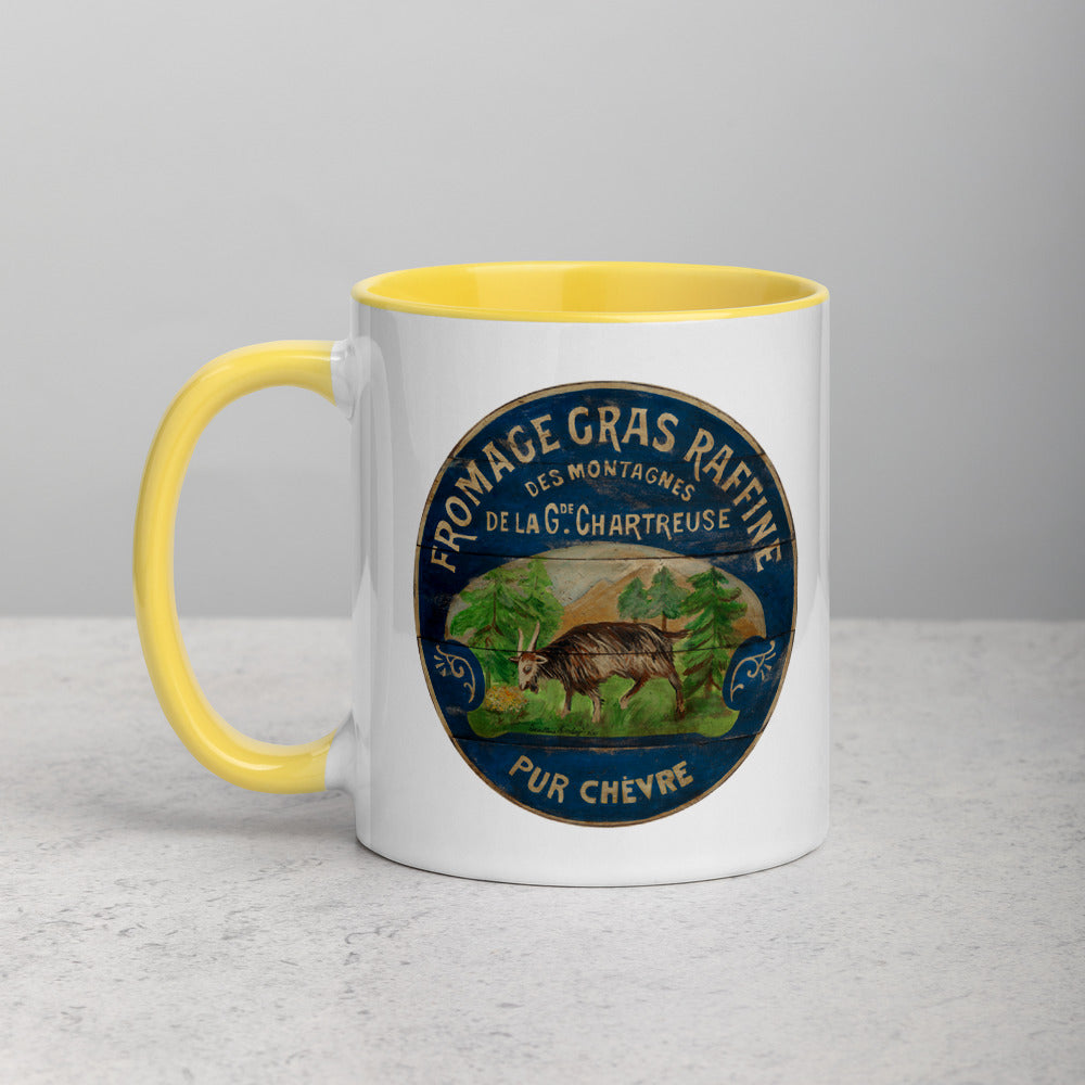 Happy French Goat Mug with Color Inside