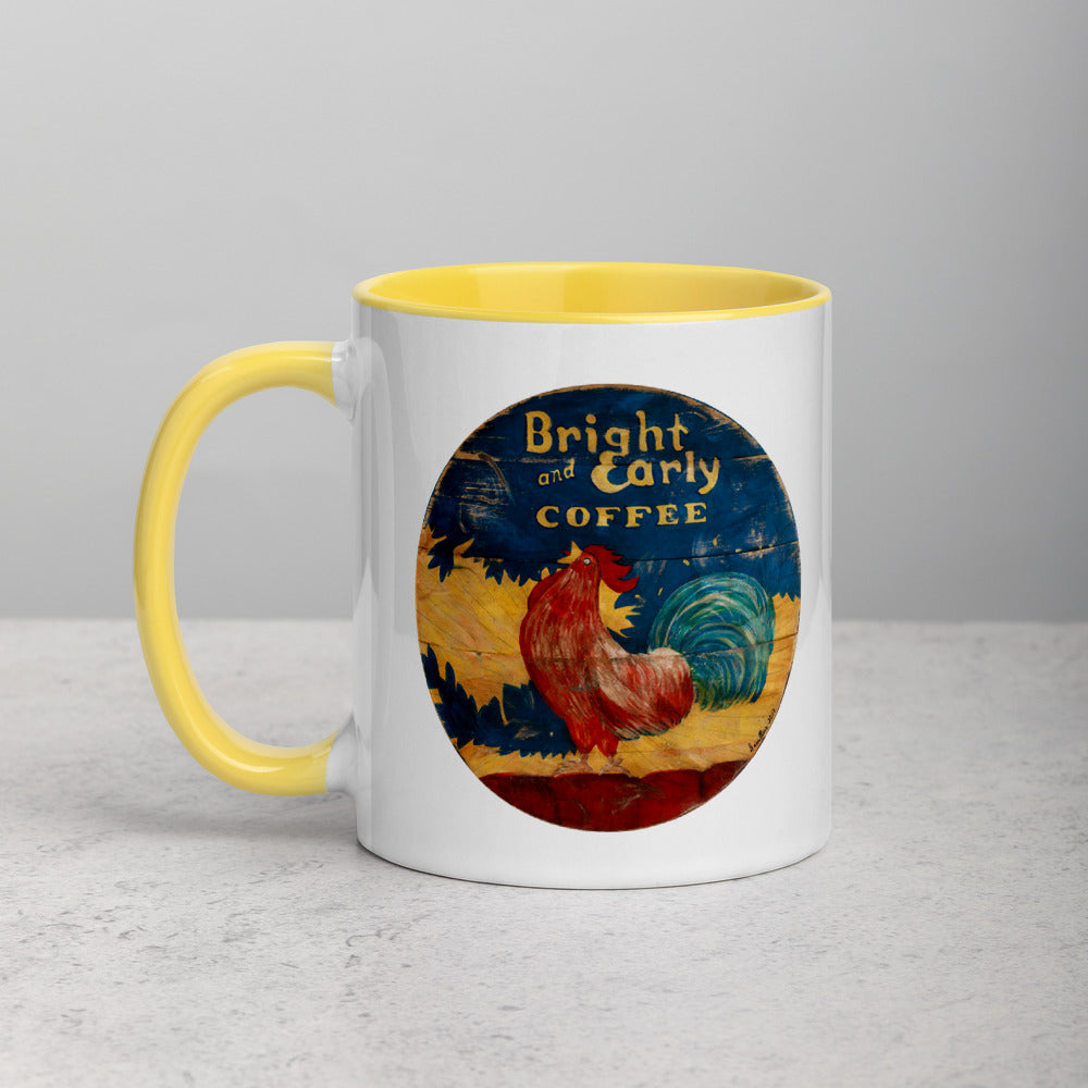 Bright & Early Rooster Mug with Color Inside