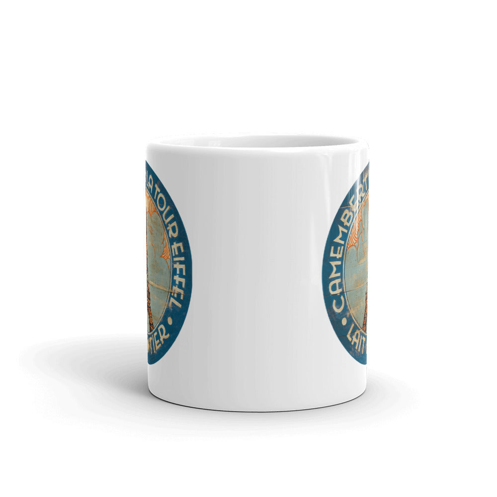 Eiffel Tower in Clouds White Glossy Mug