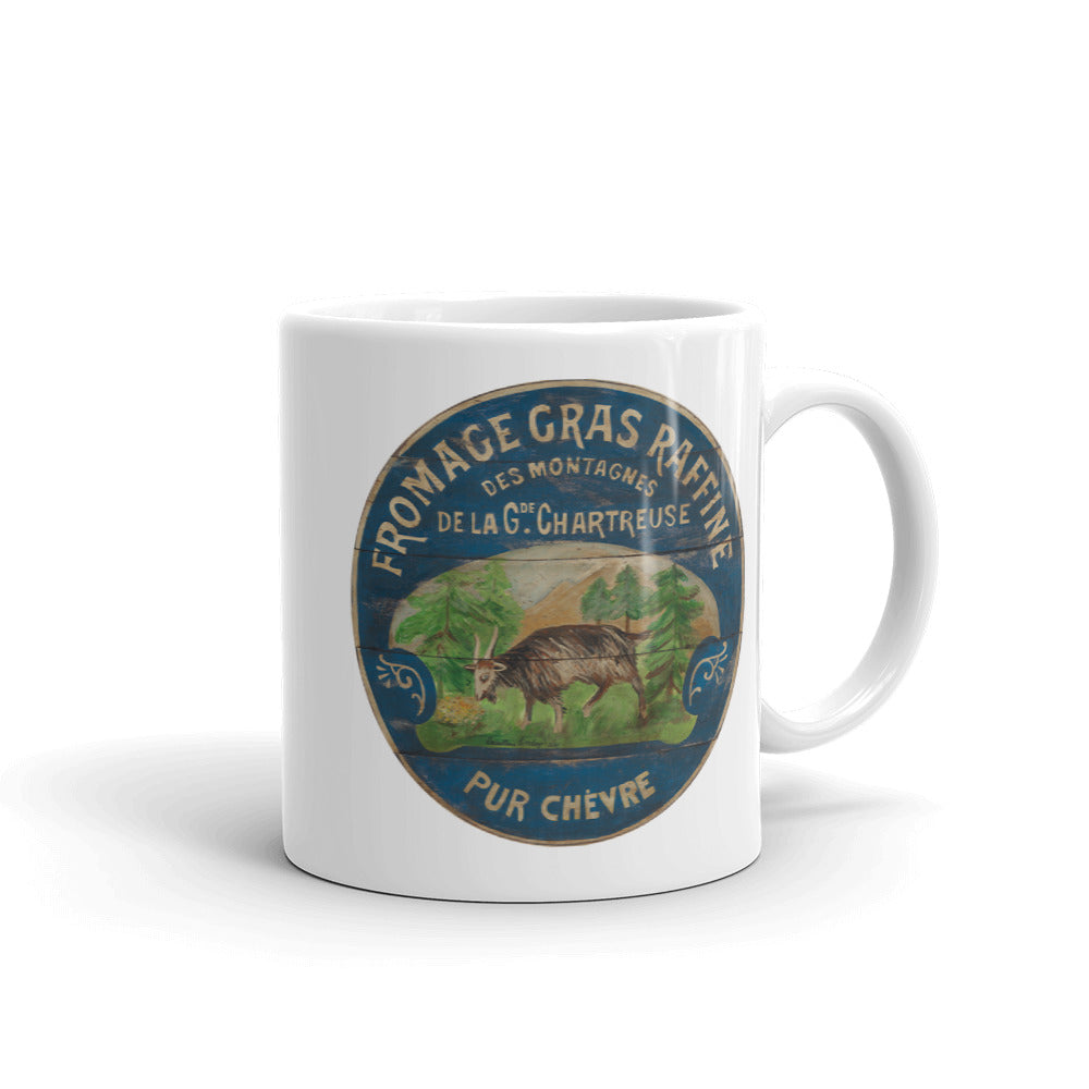 Happy French Goat White Glossy Mug