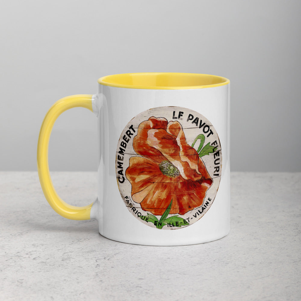 Orange Poppy Mug with Color Inside