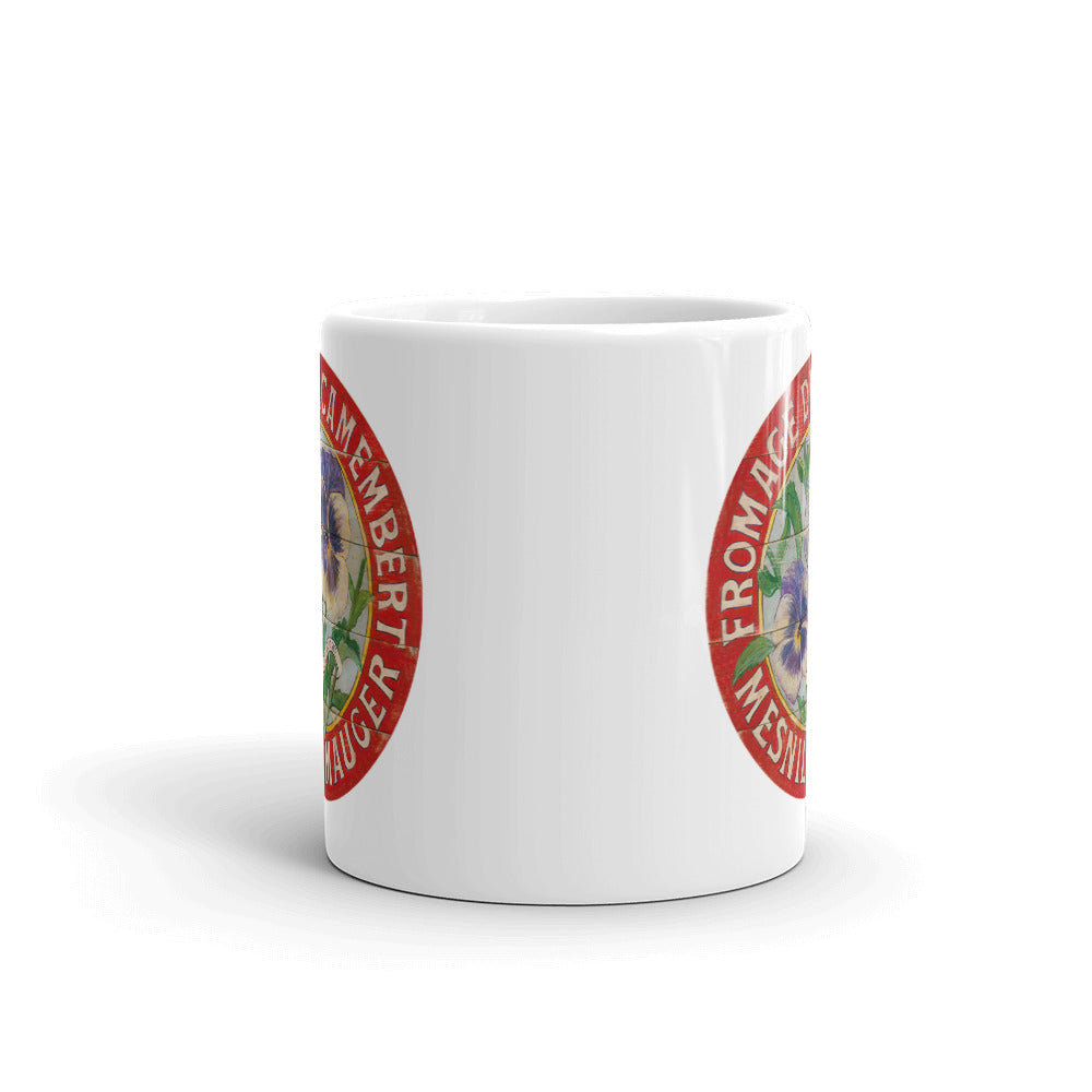 Purple Pansies White Glossy Mug