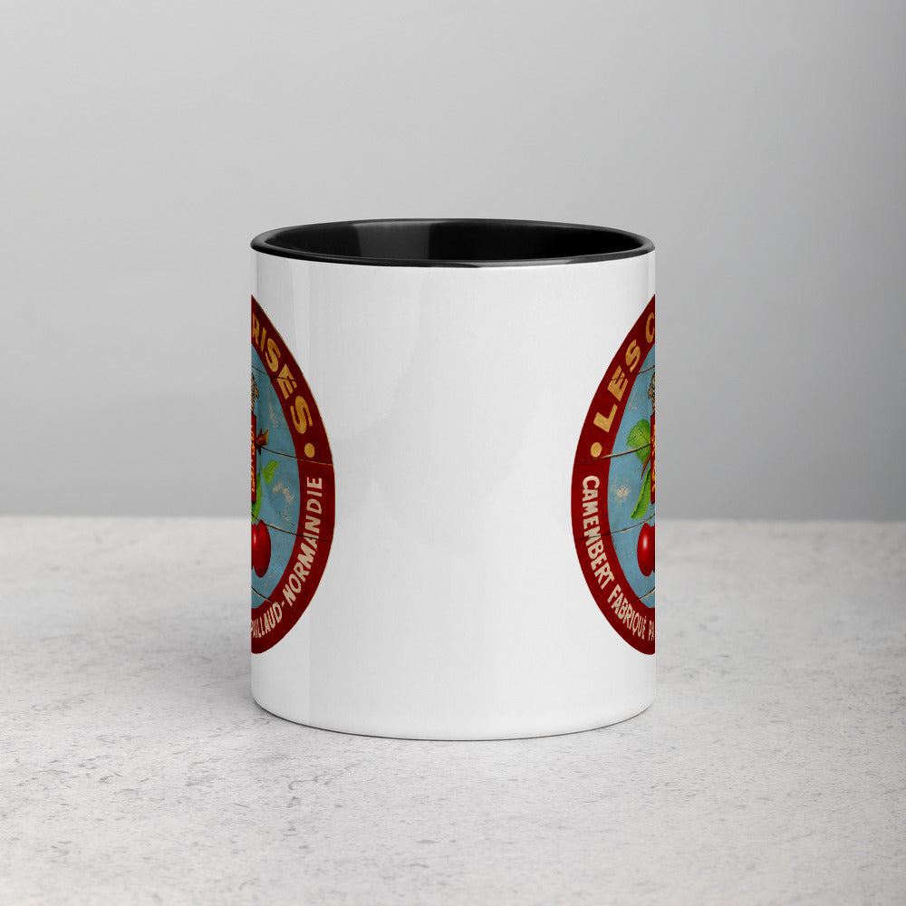 Cherries with red border Mug with Color Inside