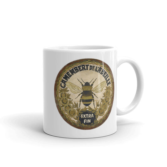 Gold Bee White Glossy Mug