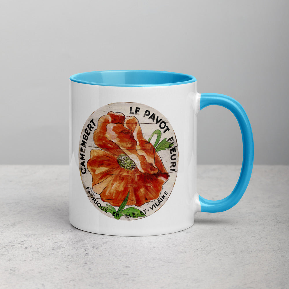 Orange Poppy Mug with Color Inside