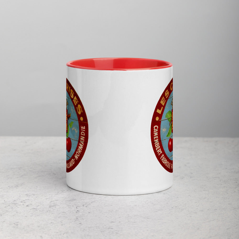 Cherries with red border Mug with Color Inside