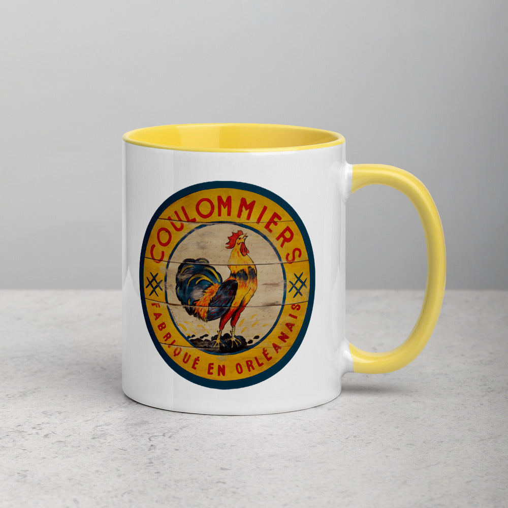 Yellow Rooster Mug with Color Inside