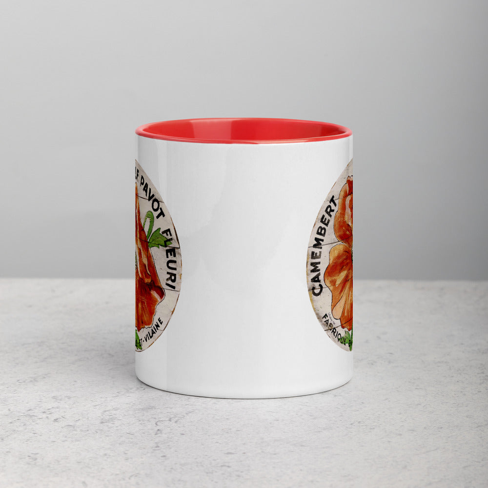 Orange Poppy Mug with Color Inside