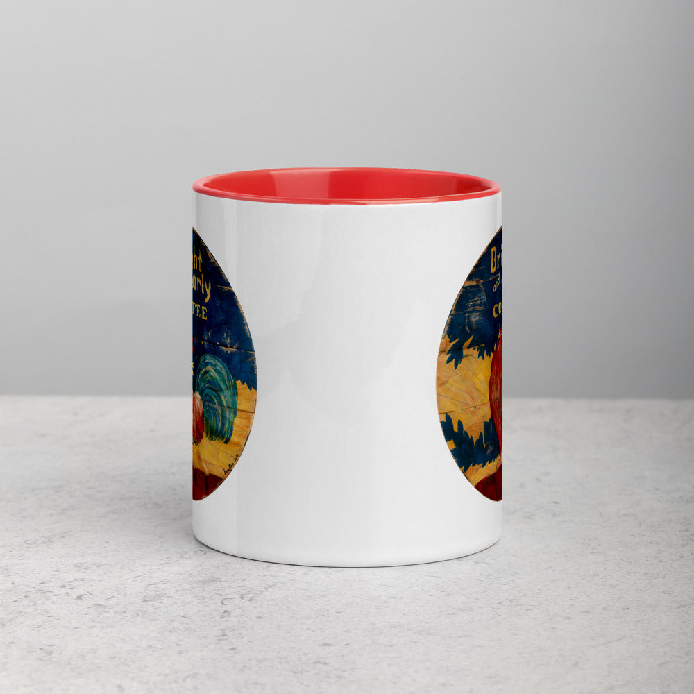 Bright & Early Rooster Mug with Color Inside