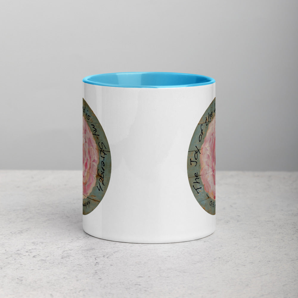 Pink Flower Joy Mug with Color Inside