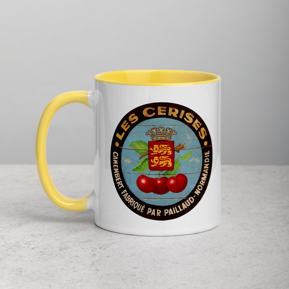 Red Cherries with black border Mug with Color Inside