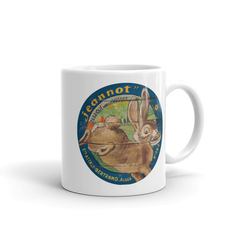 Brown Rabbit White Glossy Mug