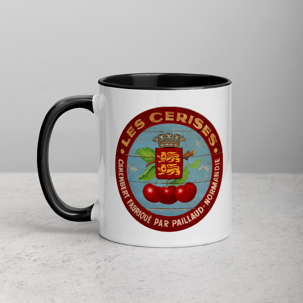 Cherries with red border Mug with Color Inside