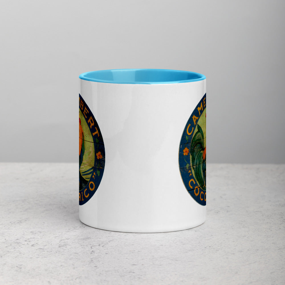 Blue Rooster Mug with Color Inside