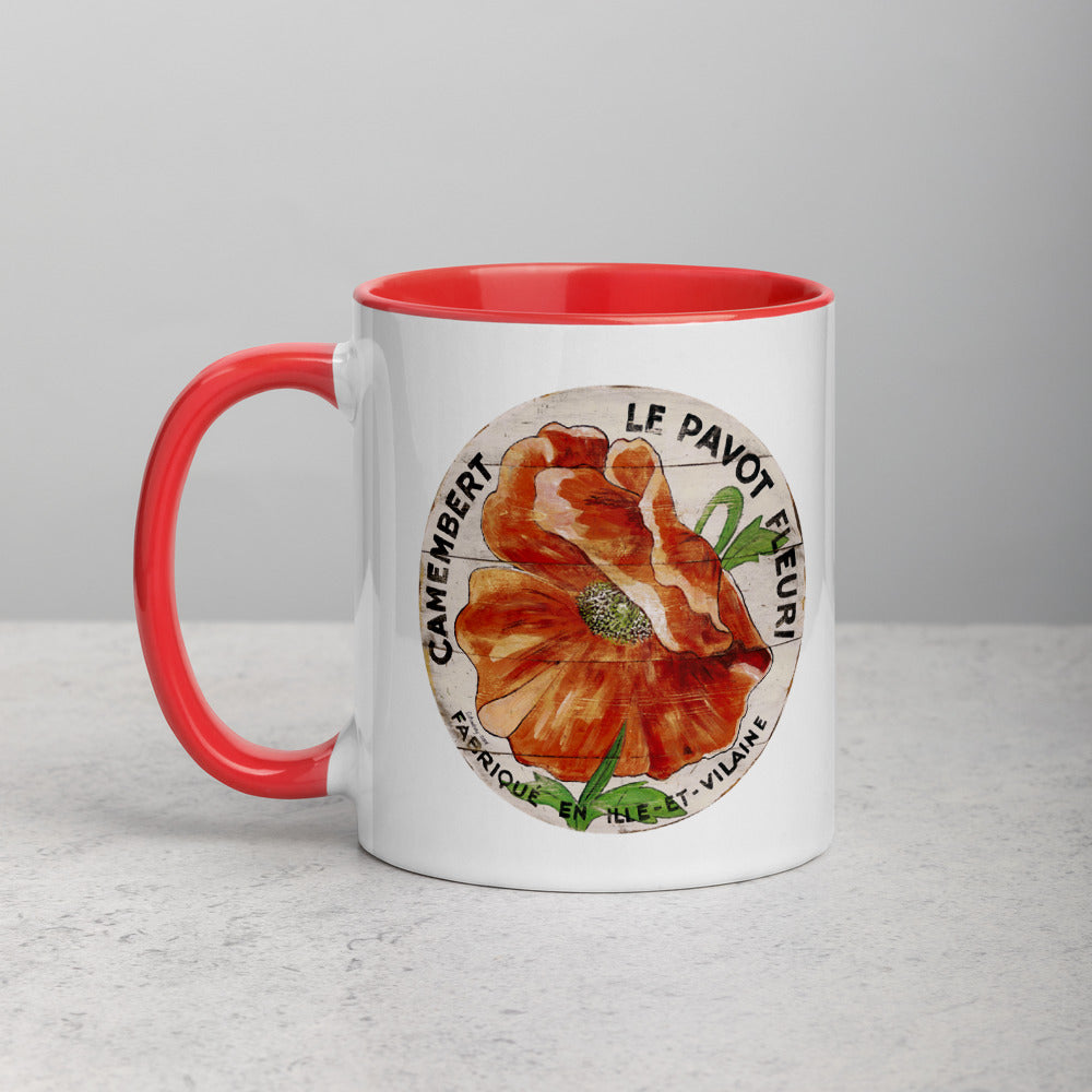 Orange Poppy Mug with Color Inside
