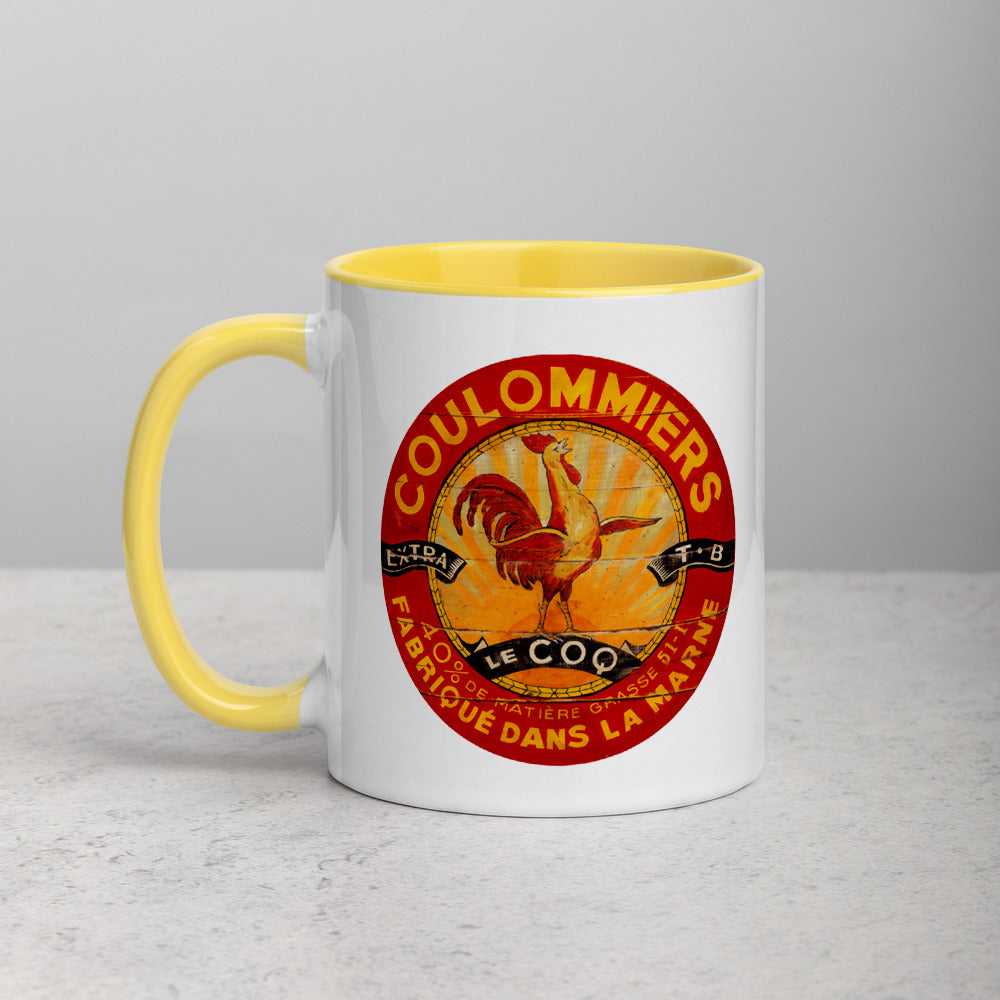 Red and Yellow Rooster Mug with Color Inside