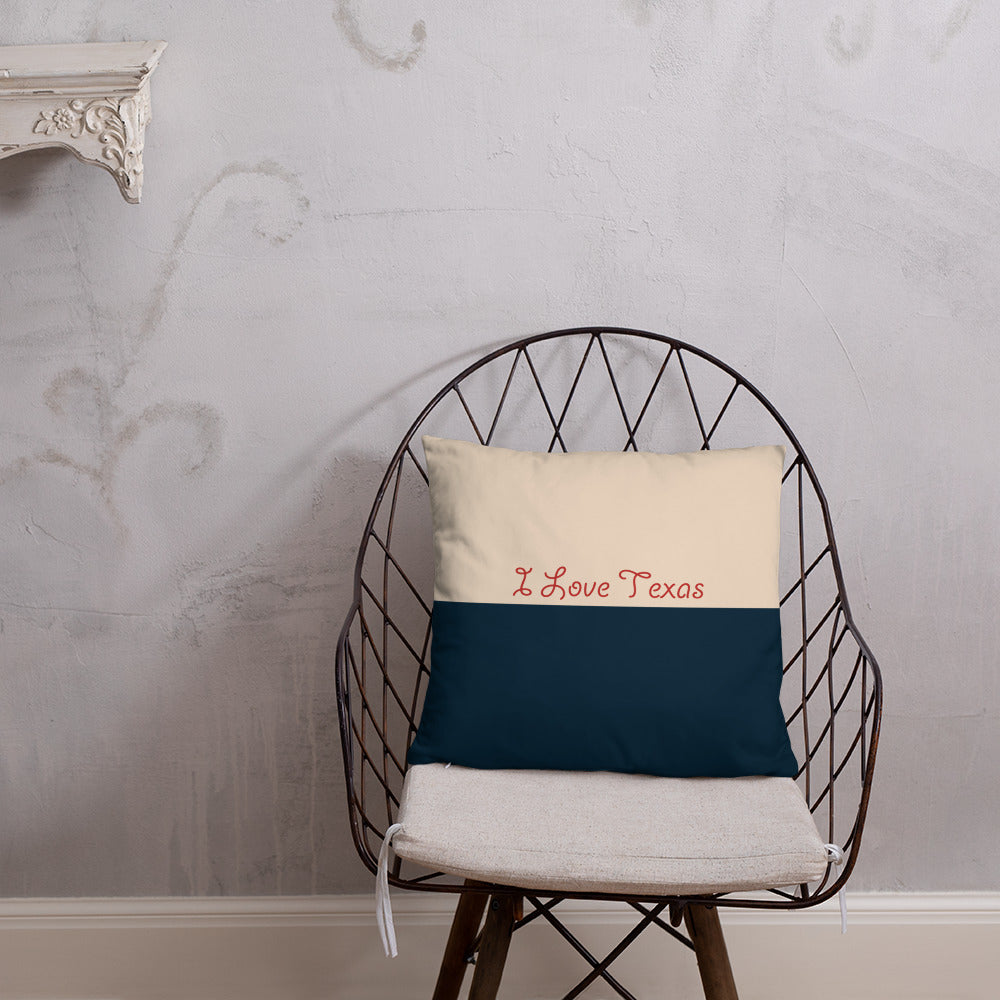 Texas Throw Pillow on Blue 18 x 18