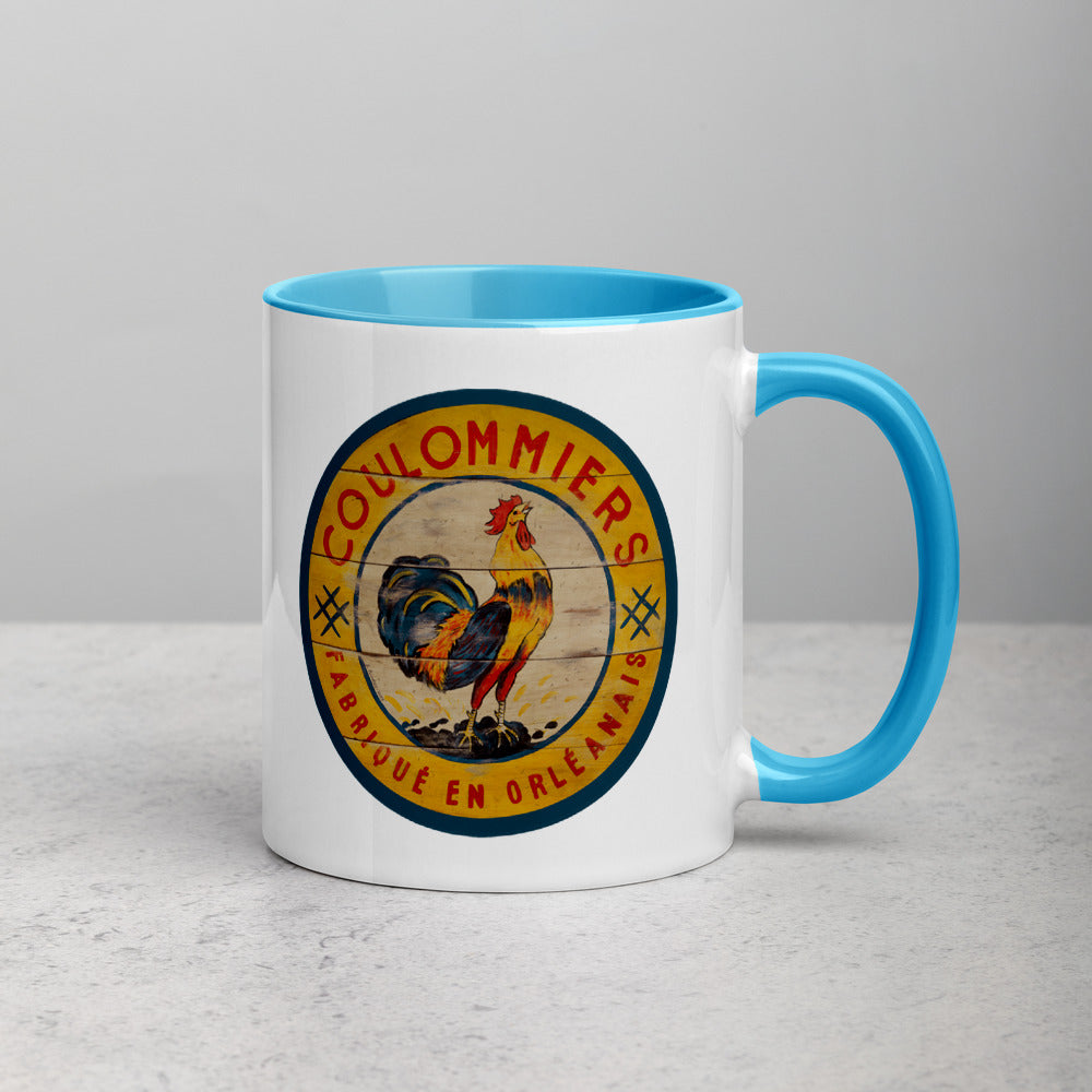 Yellow Rooster Mug with Color Inside