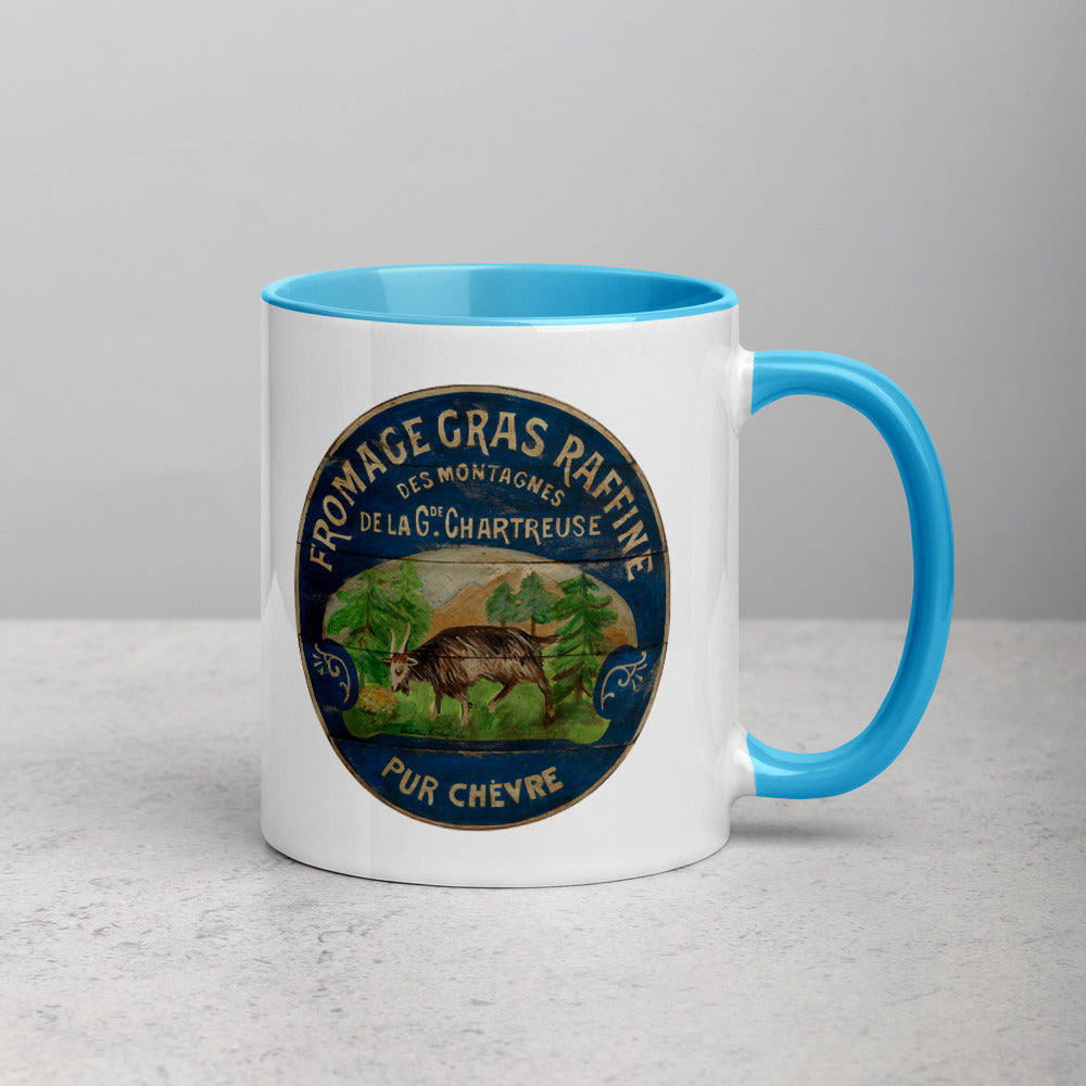 Happy French Goat Mug with Color Inside