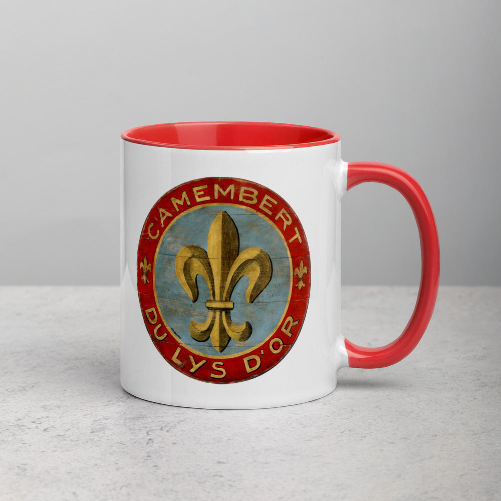 Blue and Gold Fleur Mug with Color Inside
