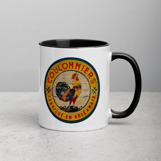 Yellow Rooster Mug with Color Inside