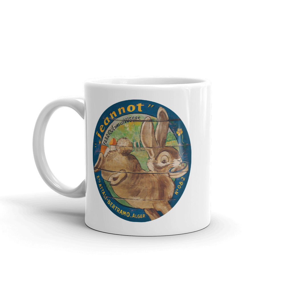 Brown Rabbit White Glossy Mug