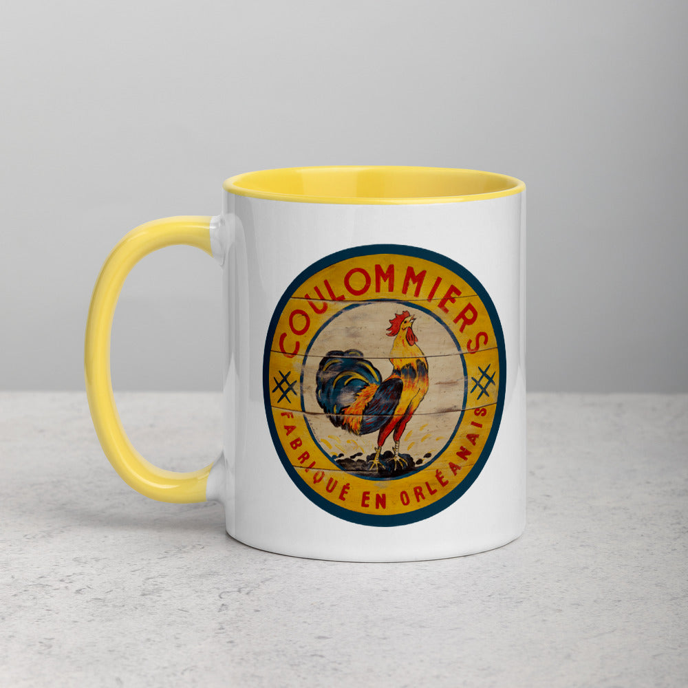 Yellow Rooster Mug with Color Inside