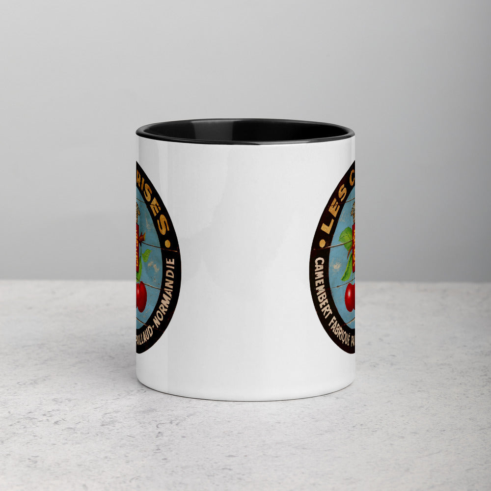 Red Cherries with black border Mug with Color Inside