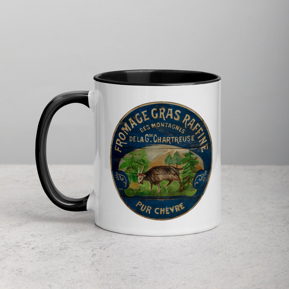 Happy French Goat Mug with Color Inside