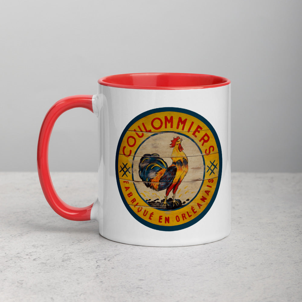 Yellow Rooster Mug with Color Inside