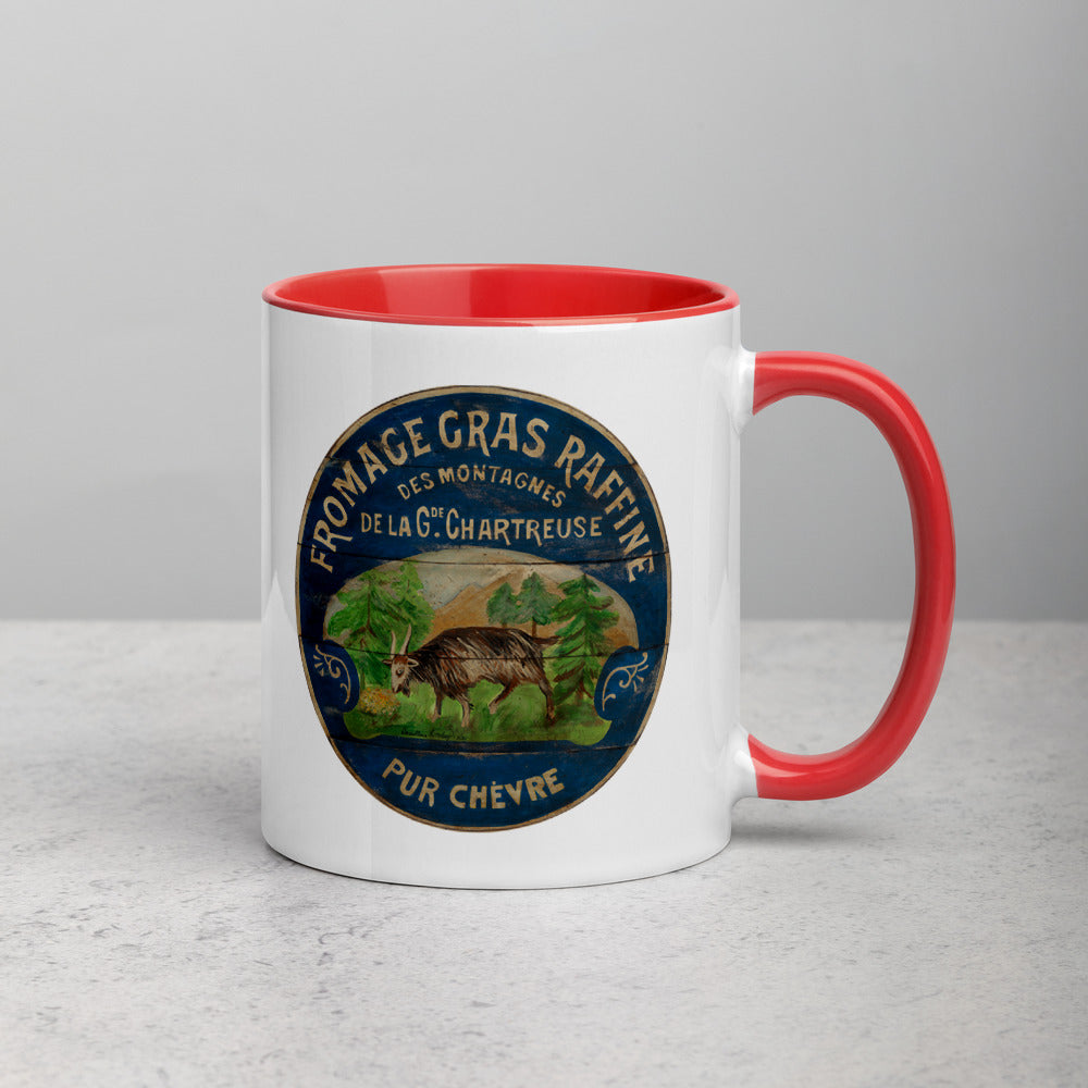 Happy French Goat Mug with Color Inside
