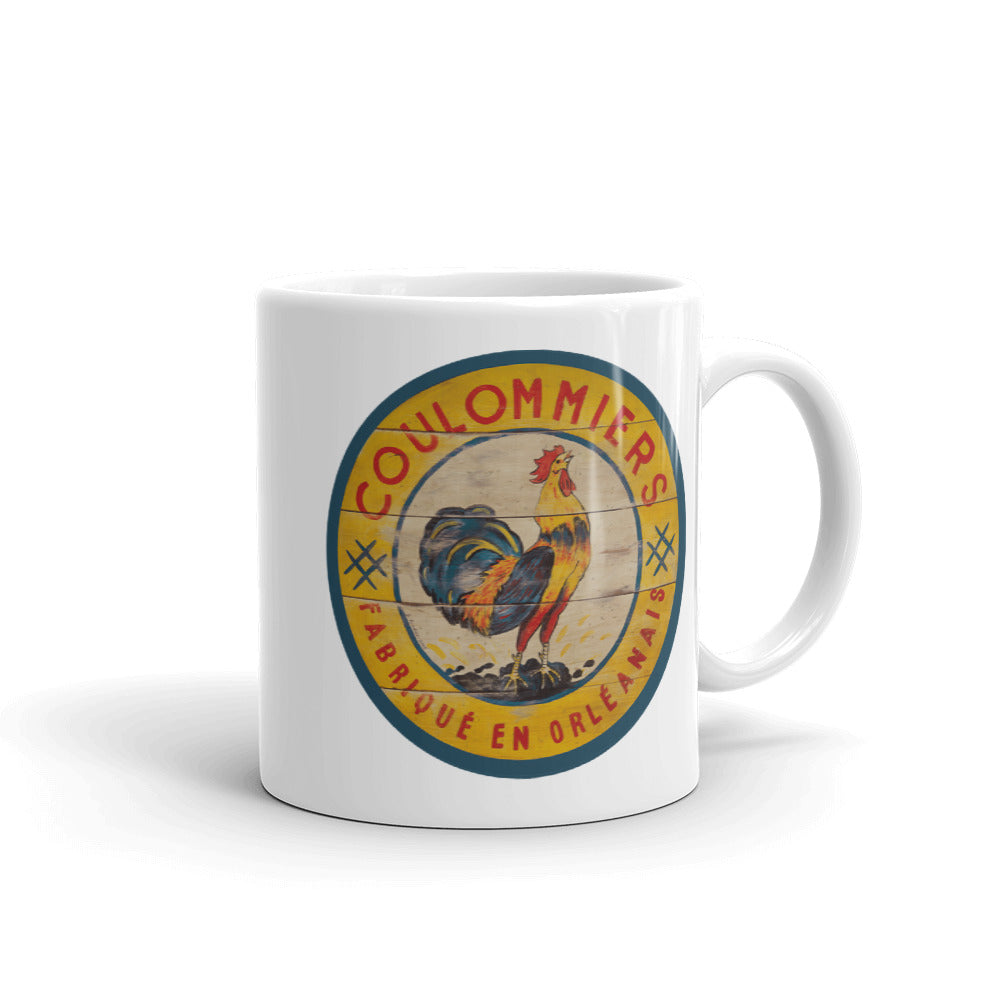 Yellow Rooster White Glossy Mug