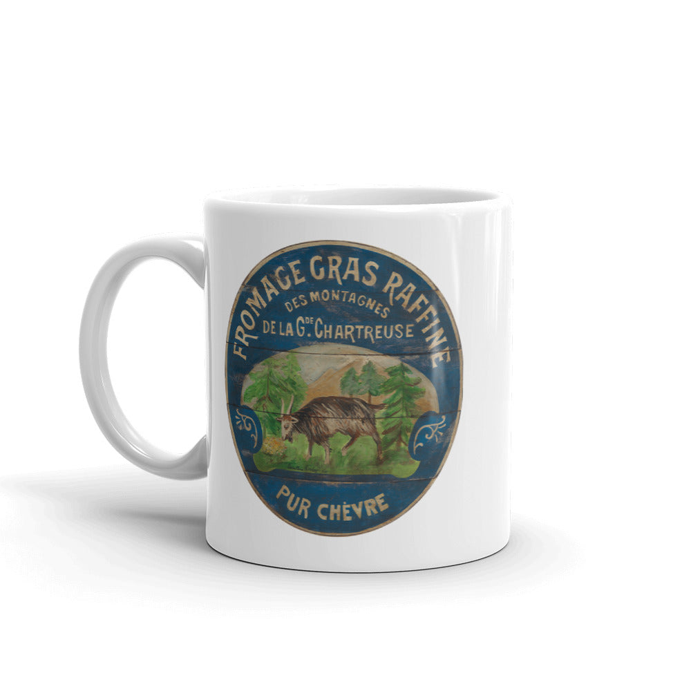 Happy French Goat White Glossy Mug