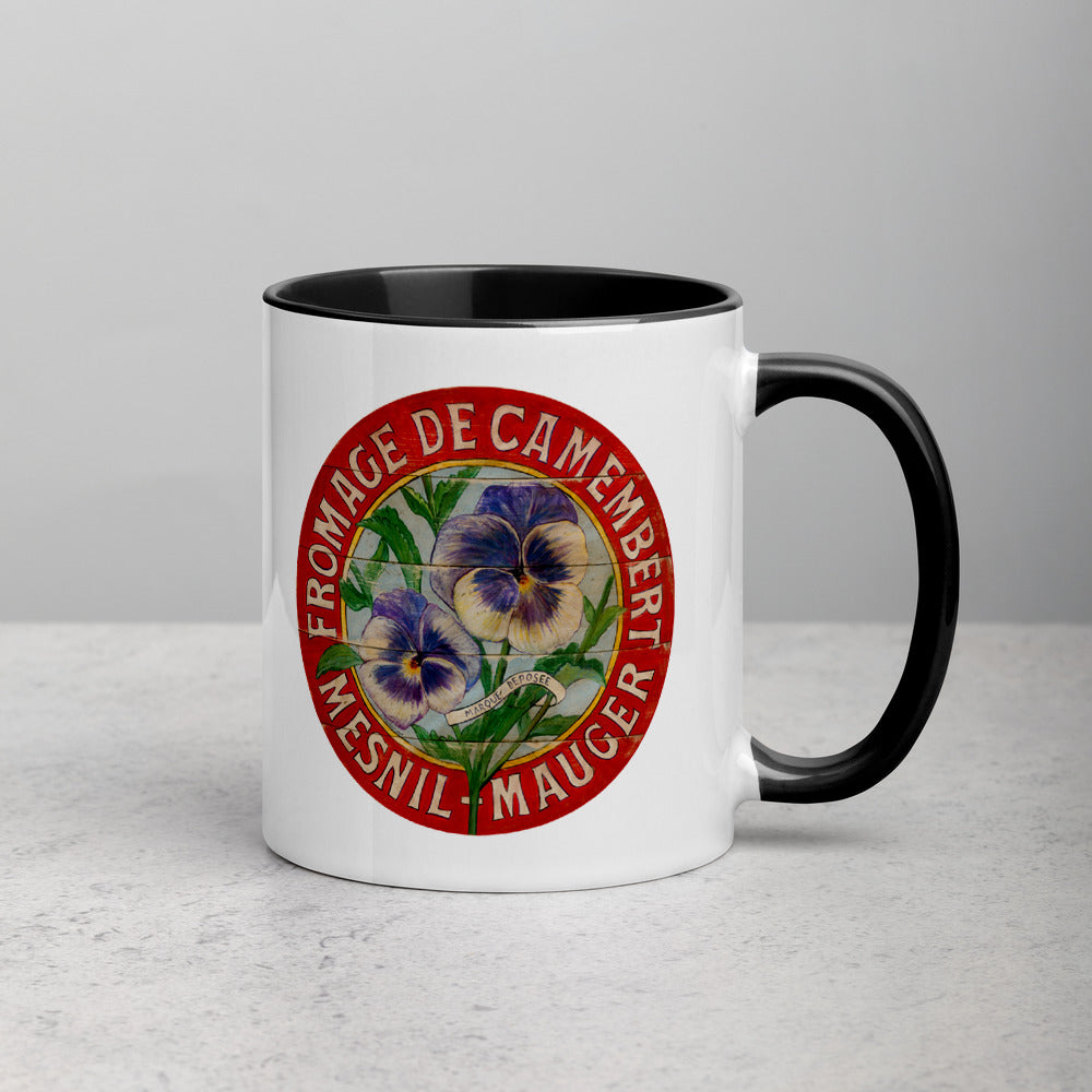 Purple Pansies Mug with Color Inside