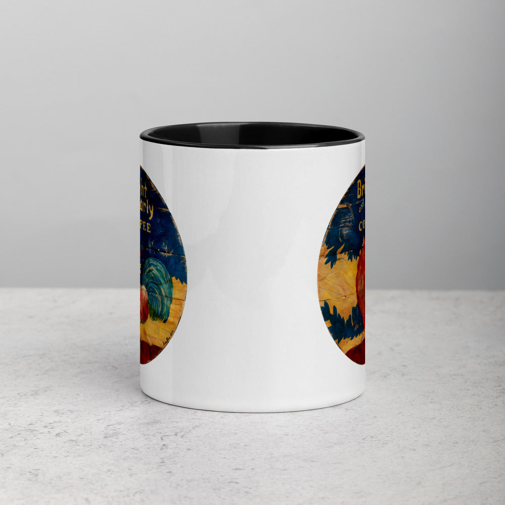 Bright & Early Rooster Mug with Color Inside