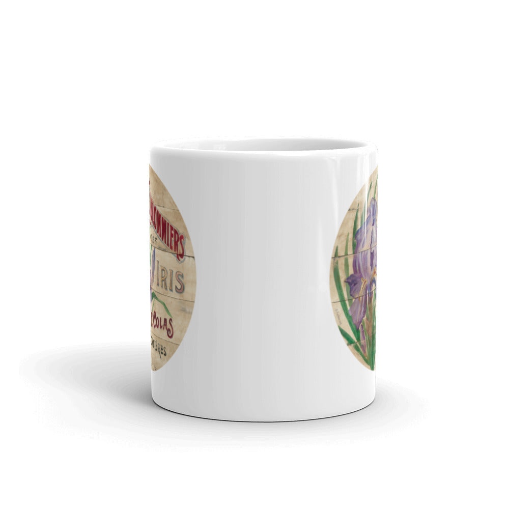 Purple Iris White Glossy Mug