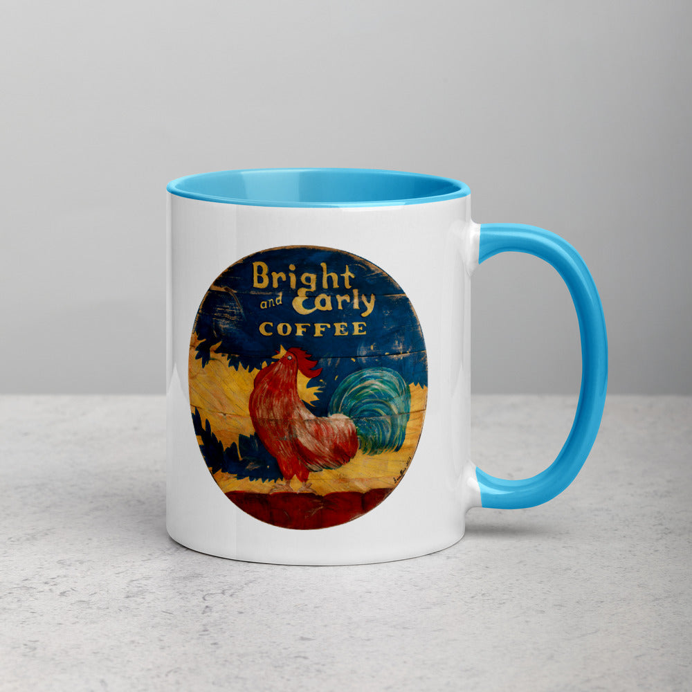 Bright & Early Rooster Mug with Color Inside