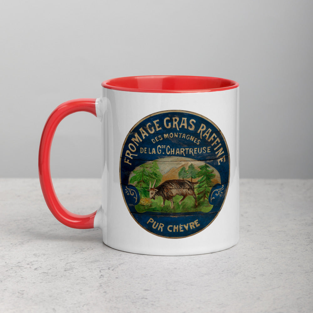 Happy French Goat Mug with Color Inside