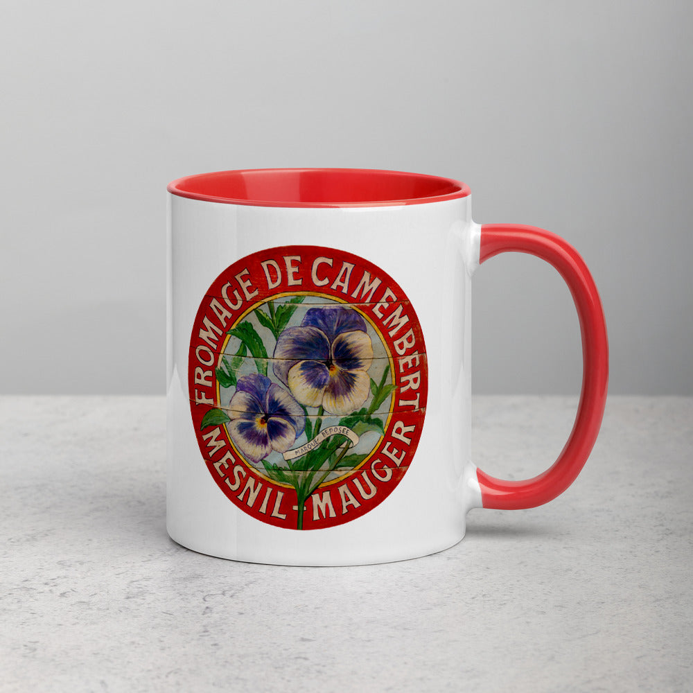 Purple Pansies Mug with Color Inside