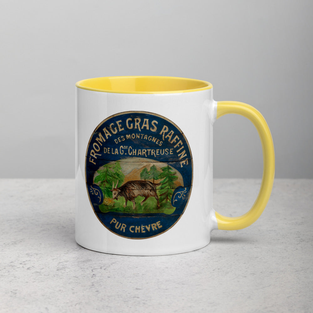 Happy French Goat Mug with Color Inside