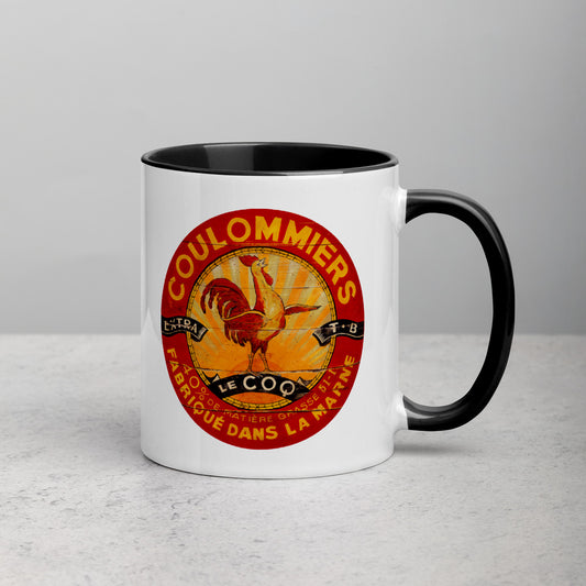Red and Yellow Rooster Mug with Color Inside