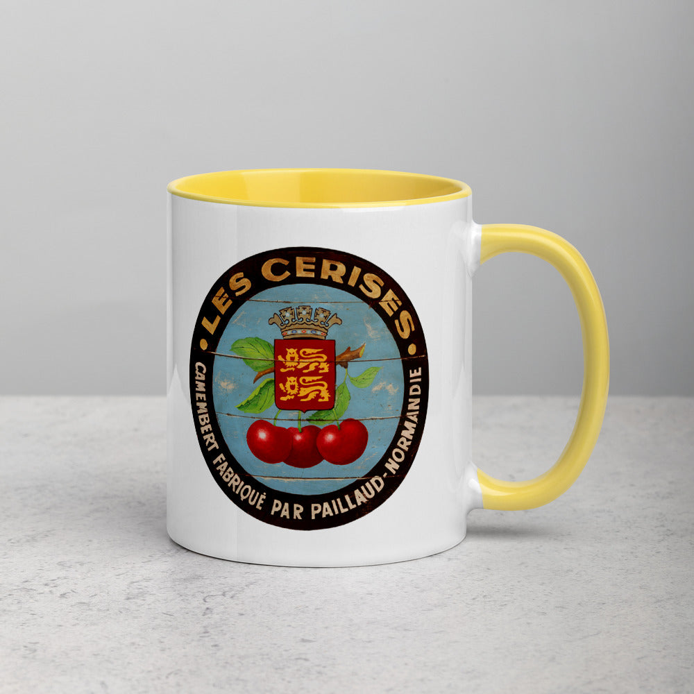 Red Cherries with black border Mug with Color Inside