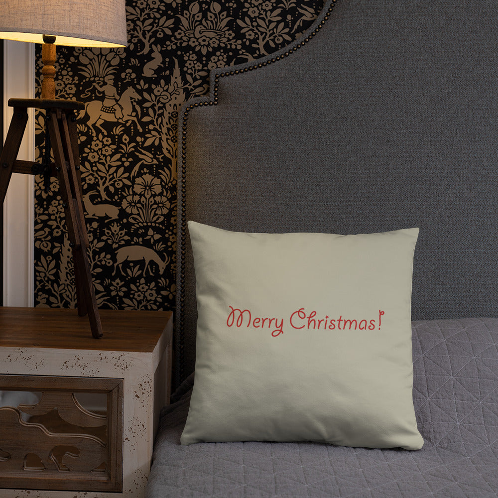 Winterberry Holly on Cream Pillow 18 x 18